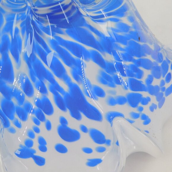 Royal Gallery Handcrafted Blue Console Crystal Bowl 1999 Federated Dept Stores - Picture 7 of 8